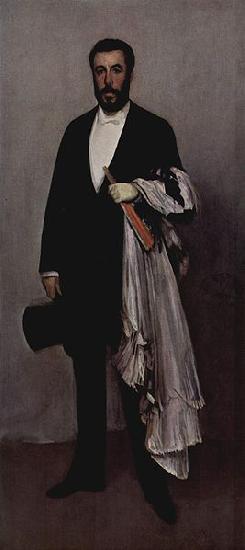 James Abbot McNeill Whistler Arrangement in light pink and black, portrait of Theodore Duret oil painting image